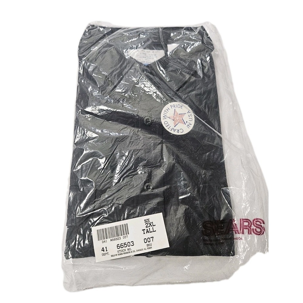 Size 2XL Tall - NWT Men's Black Forestmaster Sears Long Sleeved Button Up Shirt